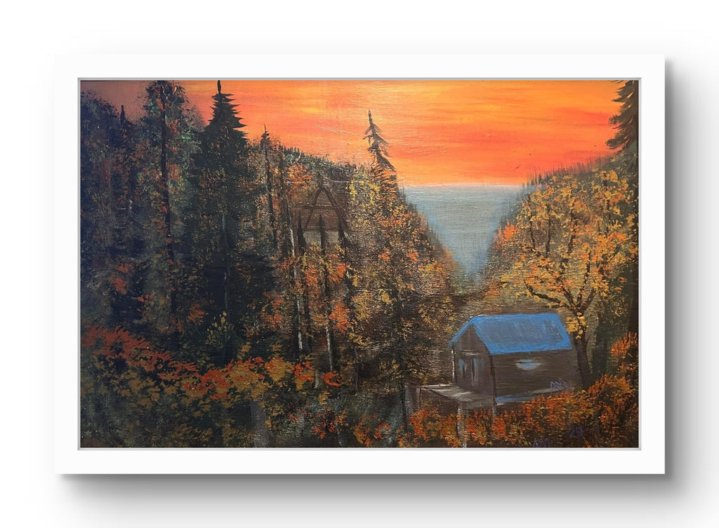 “Around the Hill Road – Emberfall on Casper Mountain” 24x36 Original Acrylic on Canvas
