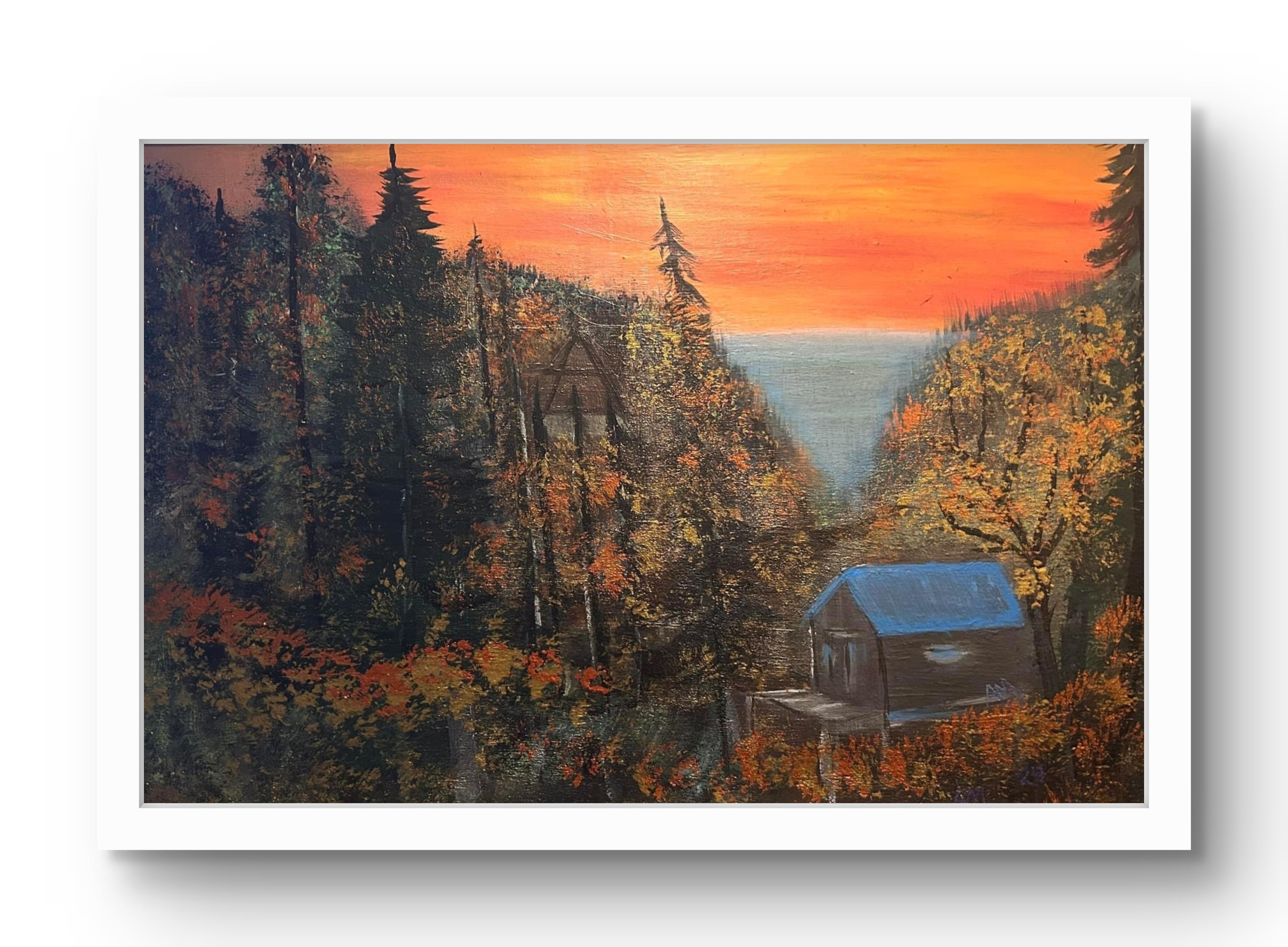 “Around the Hill Road – Emberfall on Casper Mountain” 24x36 Original Acrylic on Canvas