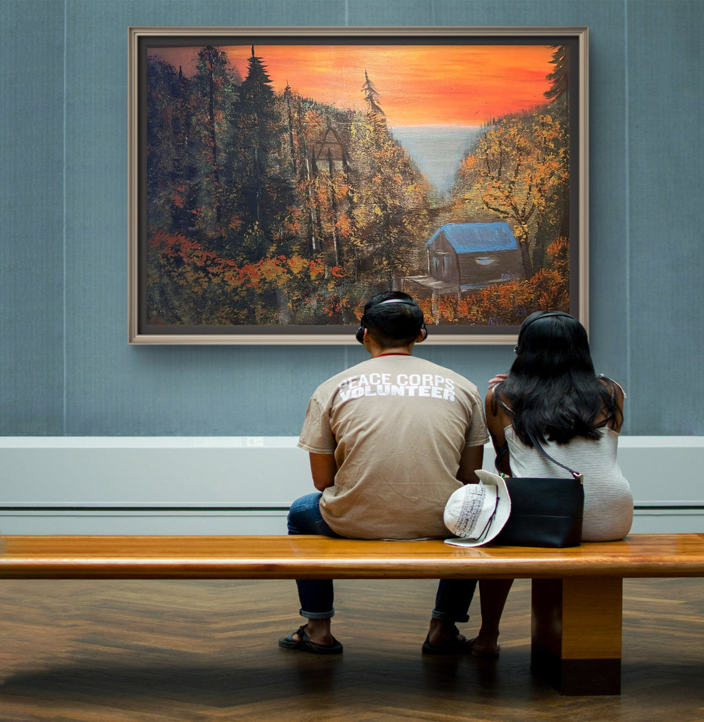 “Around the Hill Road – Emberfall on Casper Mountain” 24x36 Original Acrylic on Canvas