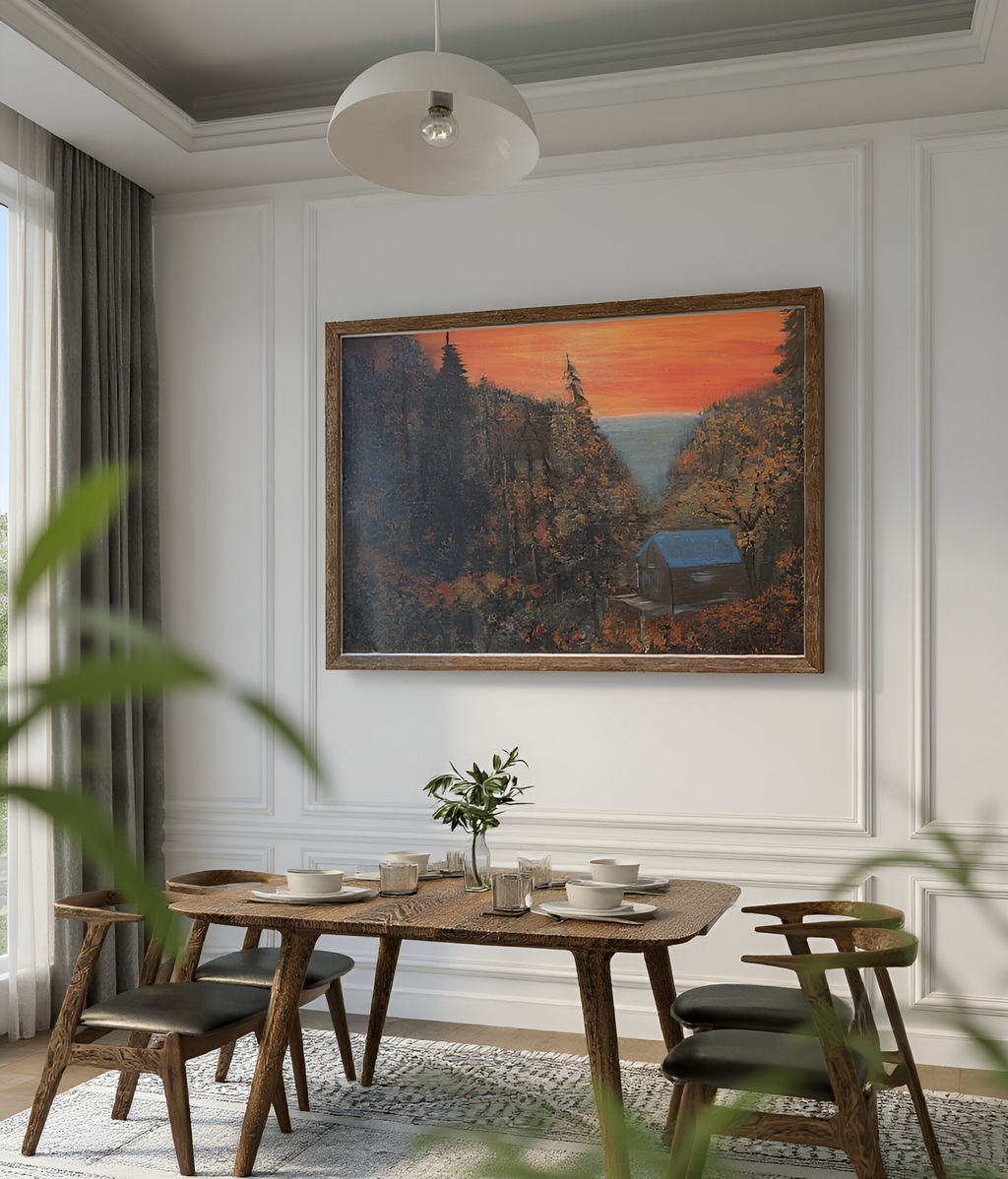 “Around the Hill Road – Emberfall on Casper Mountain” 24x36 Original Acrylic on Canvas