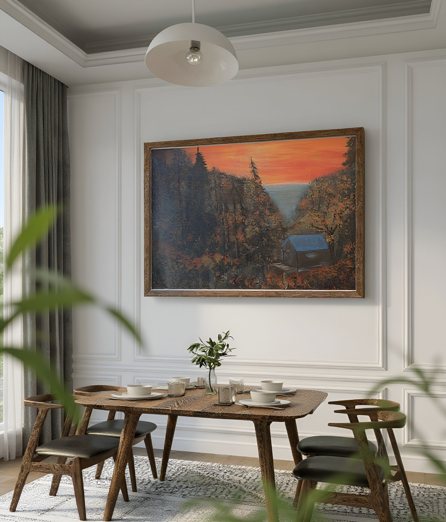 “Around the Hill Road – Emberfall on Casper Mountain” 24x36 Original Acrylic on Canvas