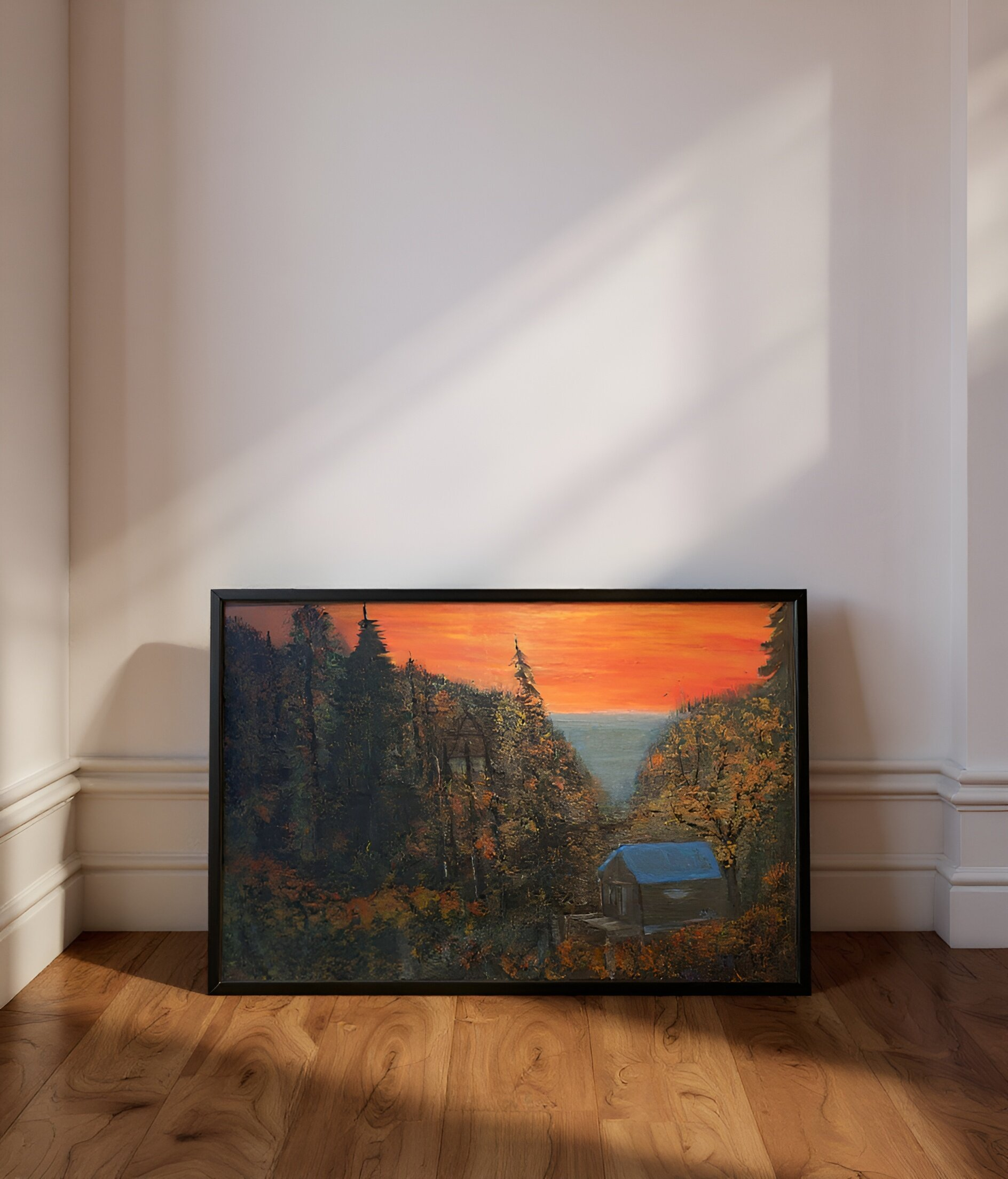 “Around the Hill Road – Emberfall on Casper Mountain” 24x36 Original Acrylic on Canvas