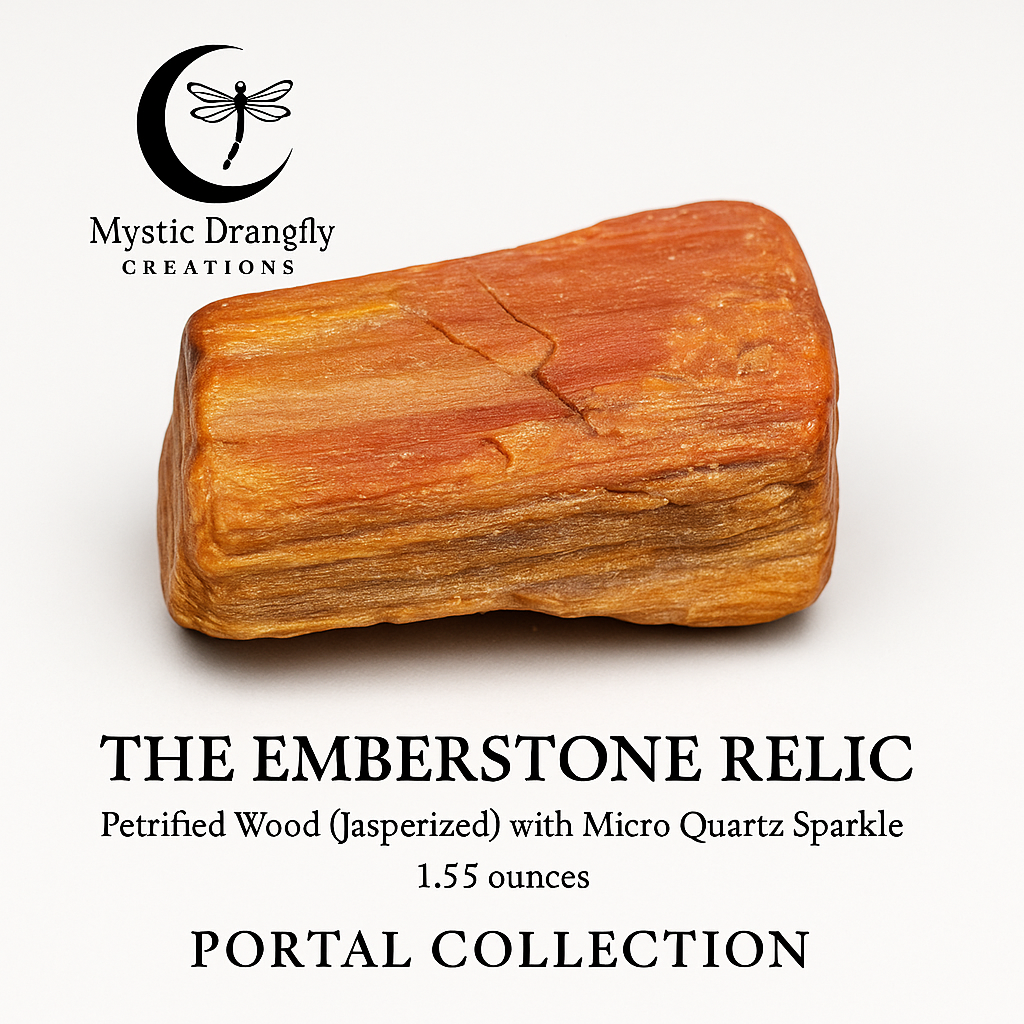 🔥 THE EMBERSTONE RELIC — Jasperized Petrified Wood with Micro Quartz