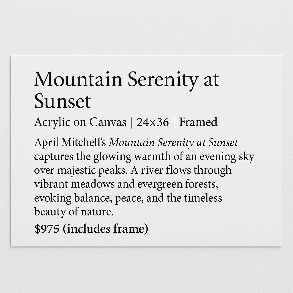 " Mountain Serenity at Sunset”.