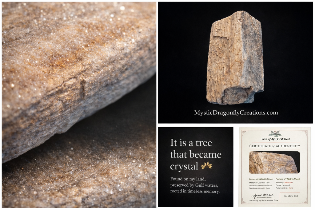 Silicified Petrified Wood with Natural Quartz Sparkle – Gulf Coast Origin (7.769 oz)