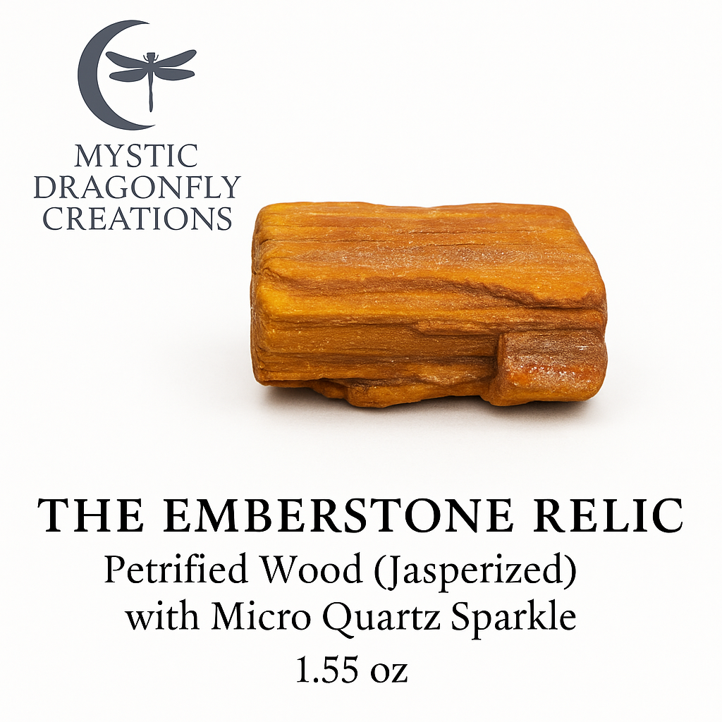 🔥 THE EMBERSTONE RELIC — Jasperized Petrified Wood with Micro Quartz