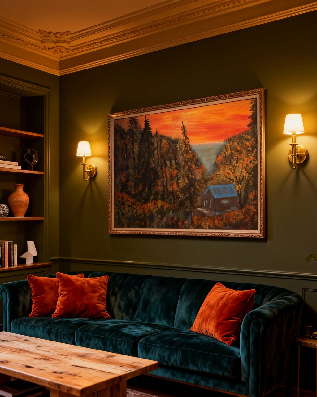 “Around the Hill Road – Emberfall on Casper Mountain” 24x36 Original Acrylic on Canvas