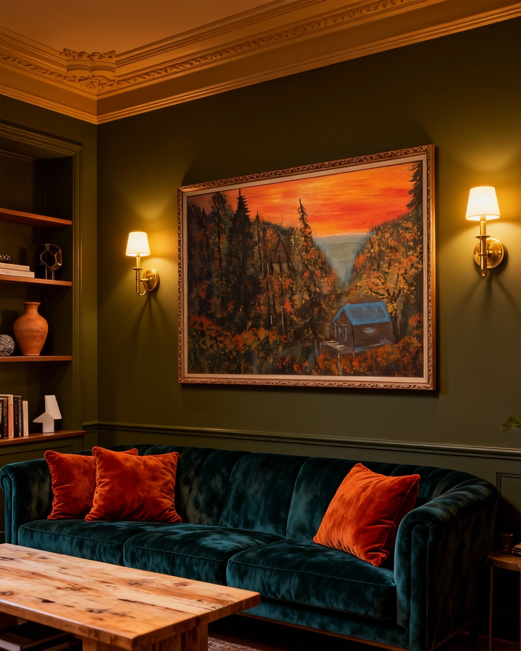 “Around the Hill Road – Emberfall on Casper Mountain” 24x36 Original Acrylic on Canvas