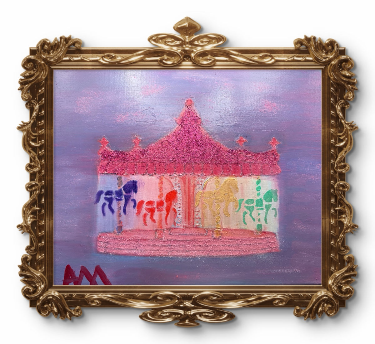 Gold frame visualization for Carousel with Glitter; frame not included