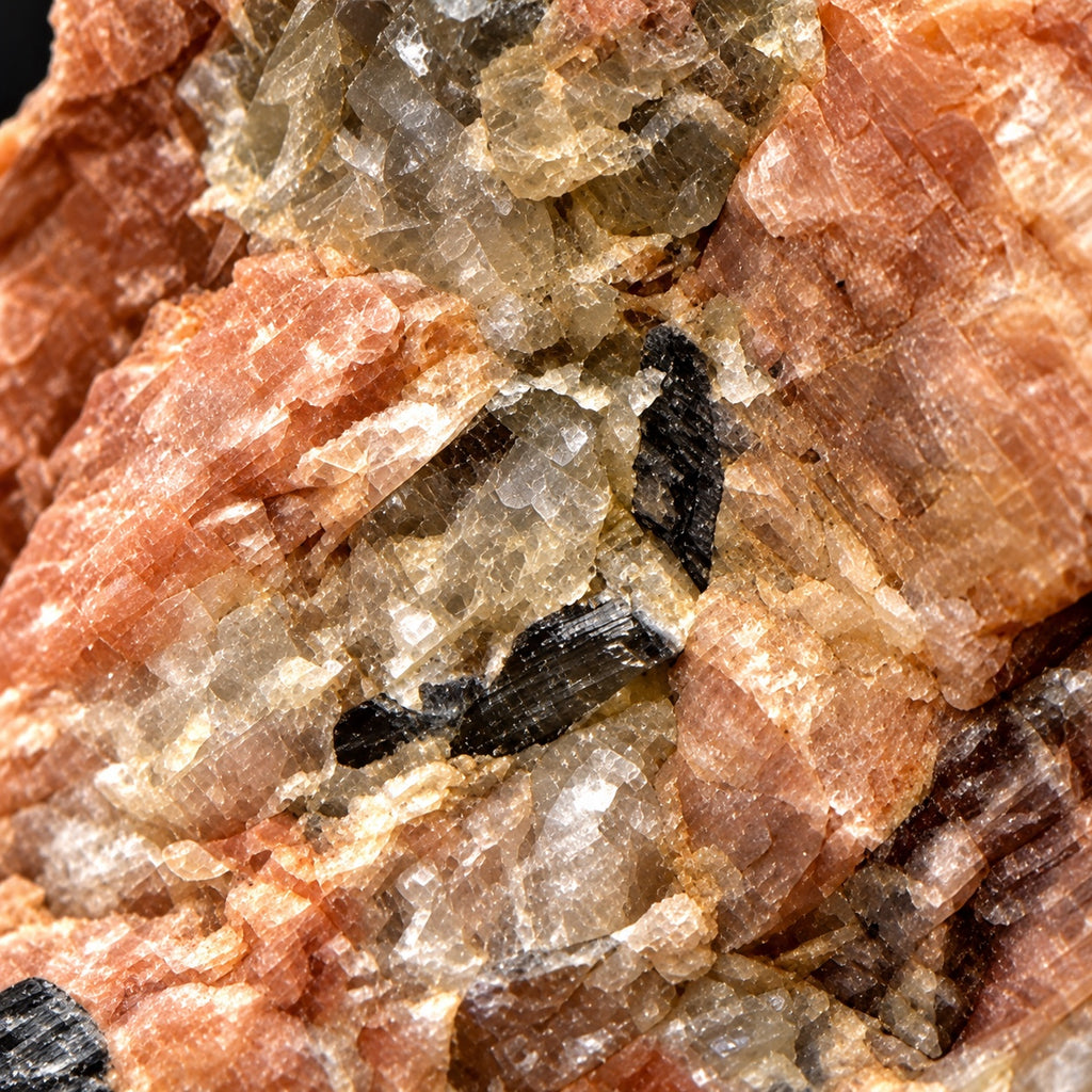 Extreme macro detail of DP-PEG-01 feldspar quartz pegmatite