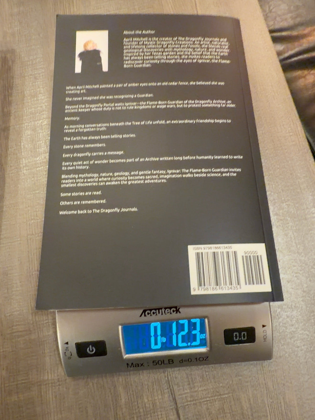 Back cover of Ignivar The Flame-Born Guardian Book Two signed paperback by April Louann Mitchell
