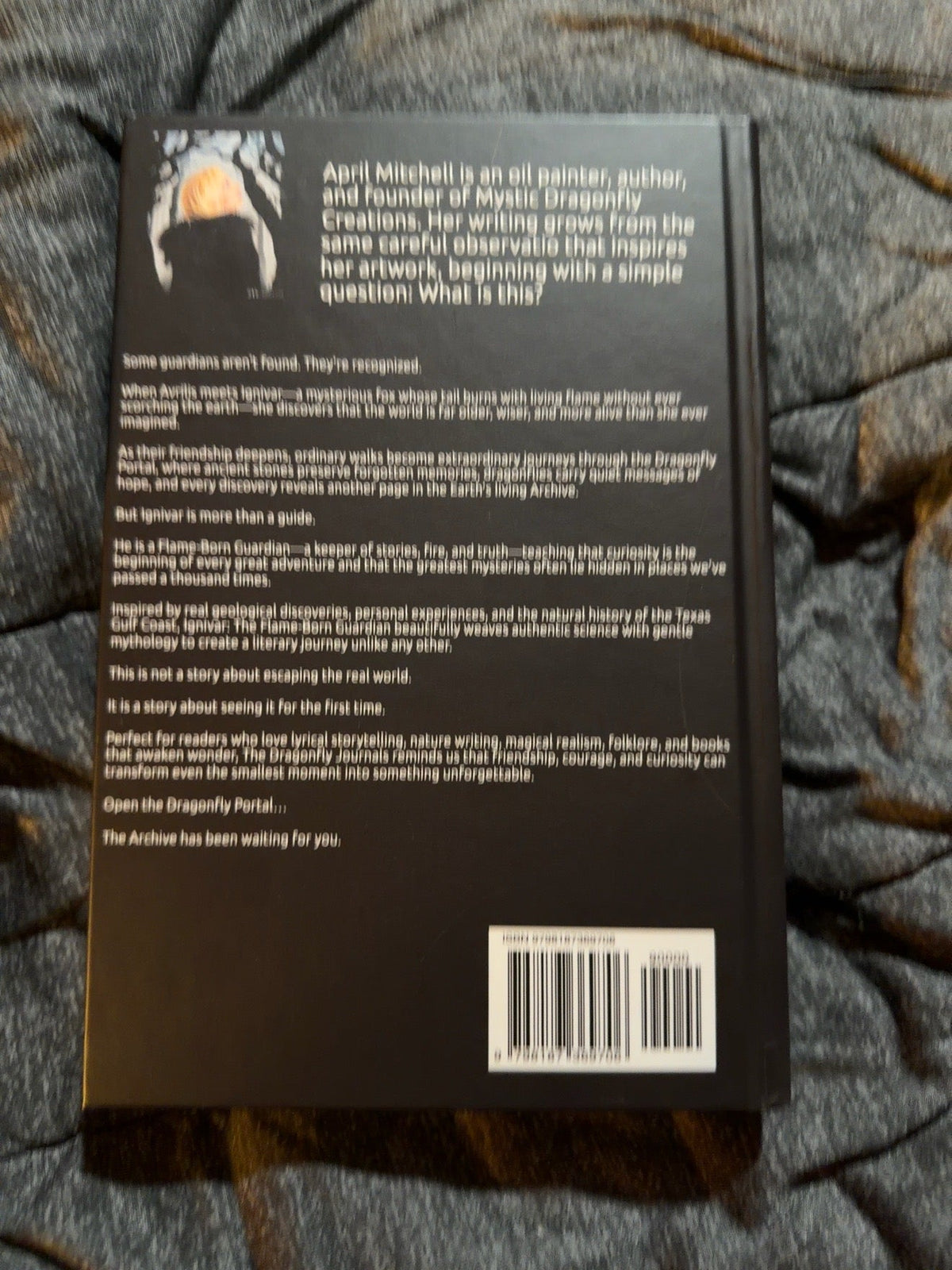 Back cover of Ignivar: The Flame-Born Guardian signed hardcover by April Louann Mitchell