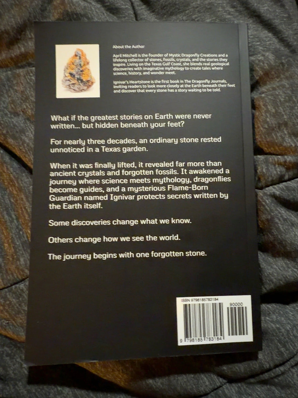 Back cover of Ignivar's Heartstone signed paperback by April Louann Mitchell